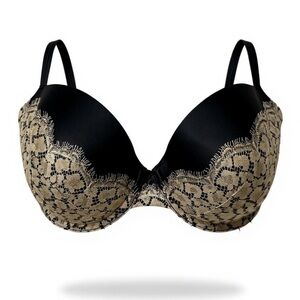 VICTORIA'S SECRET VERY SEXY LINED DEMI/DEMI-BUSTE DOUBLE black & gold 36DD #1841